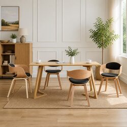 4-Piece Dining Chairs Set with Faux Leather Padding