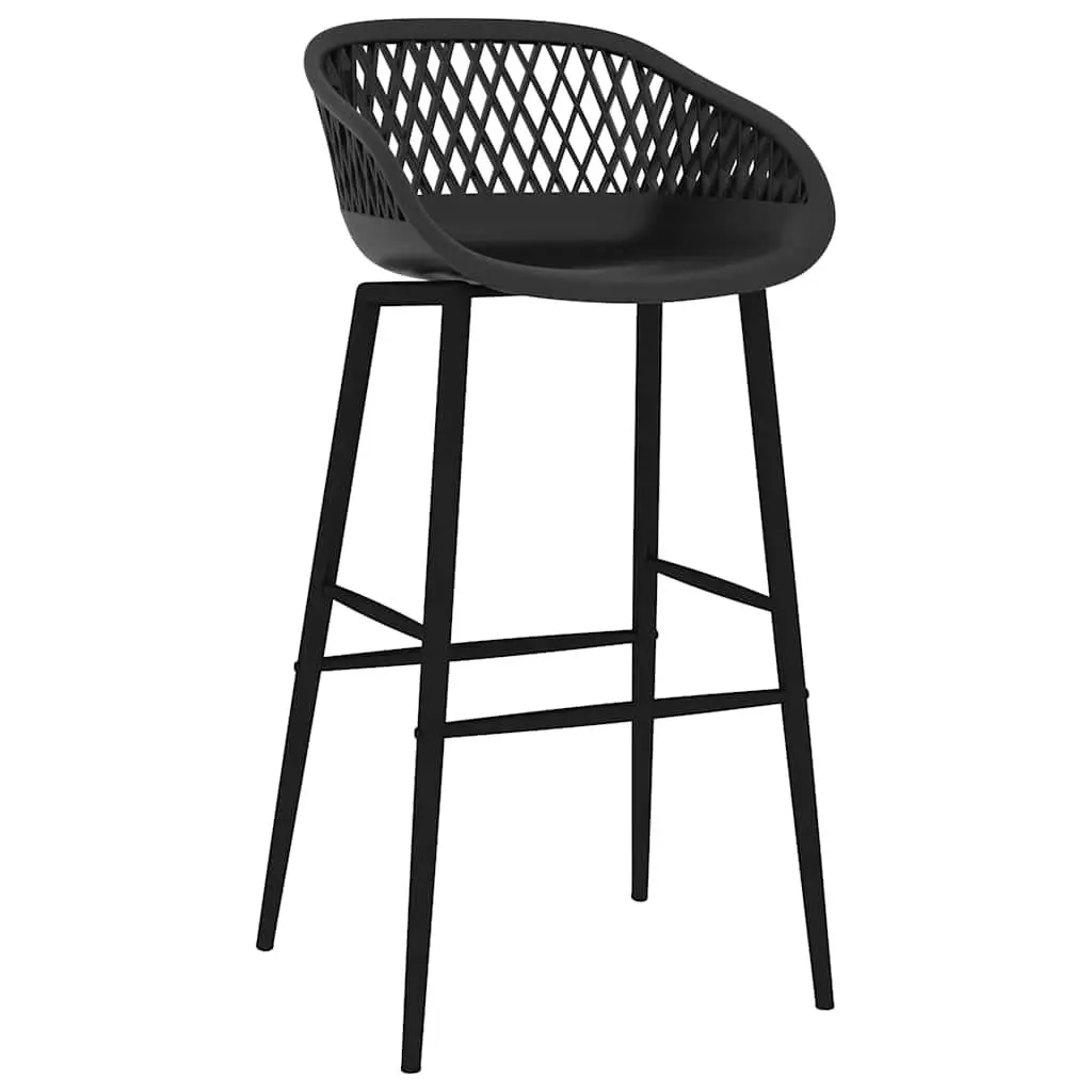 5 Piece Bar Set Modern White and Black Kitchen Counter Table with 4 Bar Stools MDF and Metal