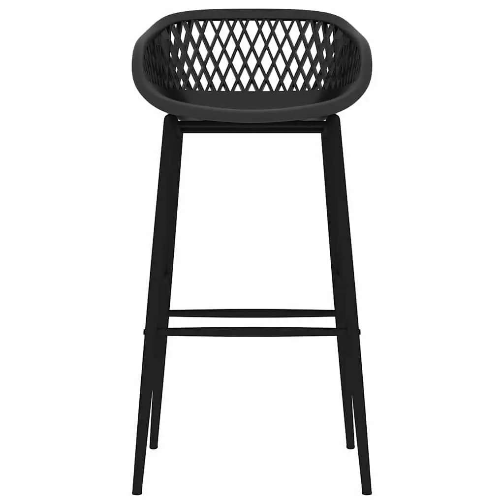 5 Piece Bar Set Modern White and Black Kitchen Counter Table with 4 Bar Stools MDF and Metal