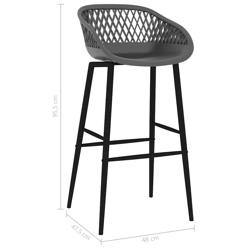 Bar Set Counter Height Table and Stools 5 Piece White Grey MDF and Metal