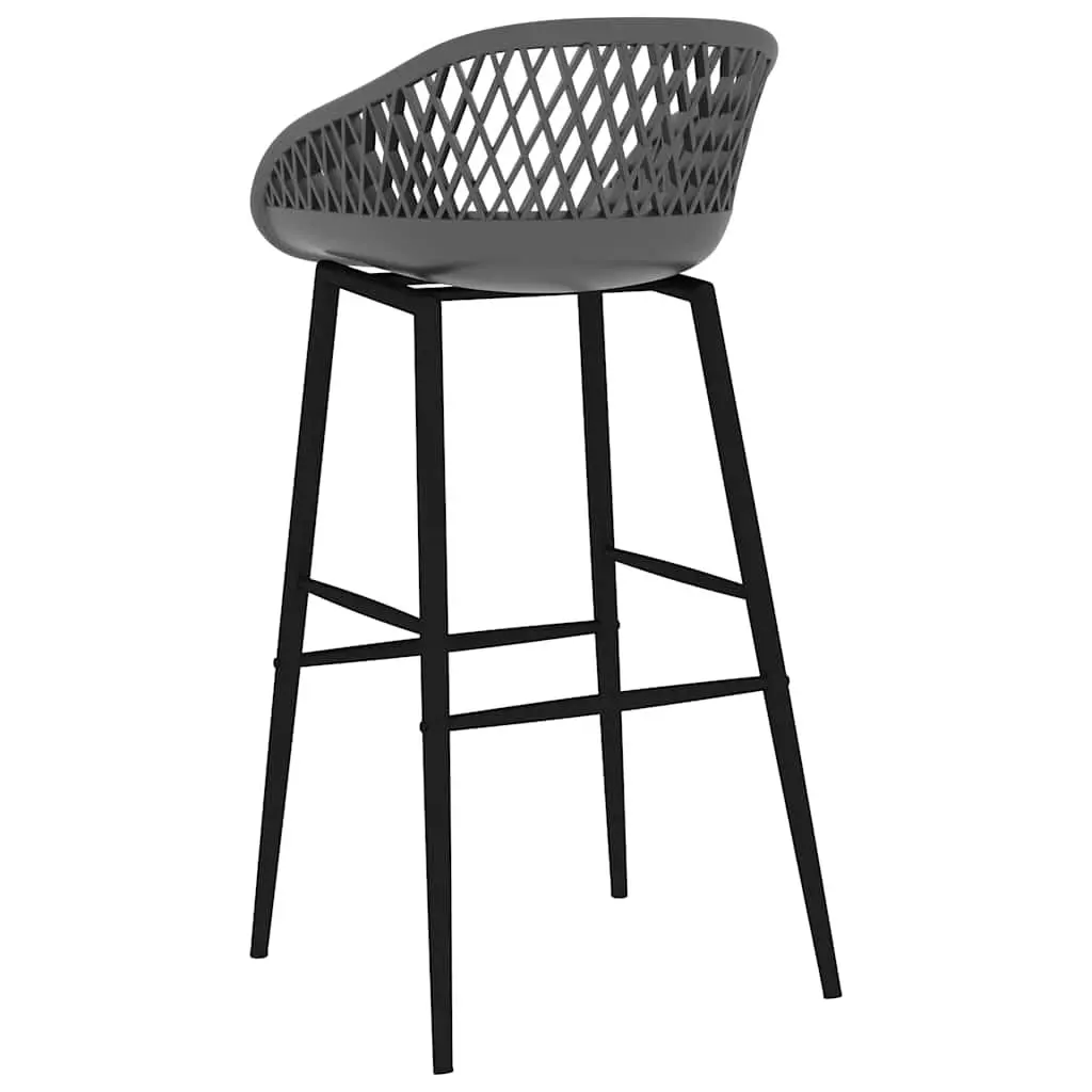 Bar Set Counter Height Table and Stools 5 Piece White Grey MDF and Metal
