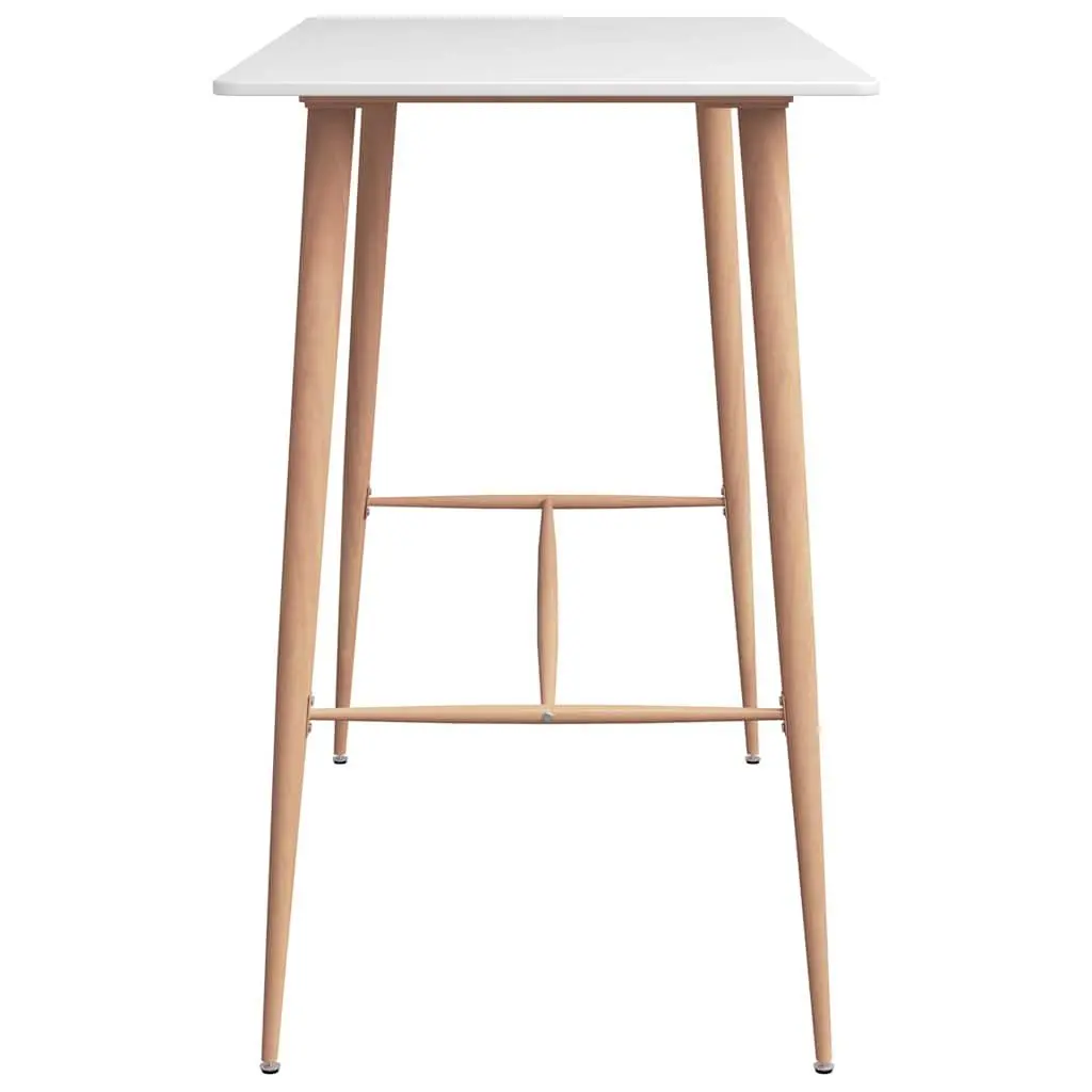 Bar Set Counter Height Table and Stools 5 Piece White Grey MDF and Metal