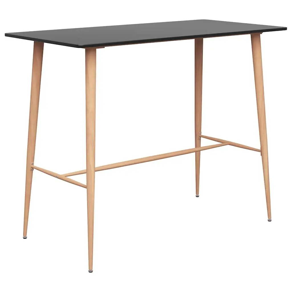 Bar Set 5 Piece Black Counter Table Stools Metal Ergonomic Indoor Dining Furniture