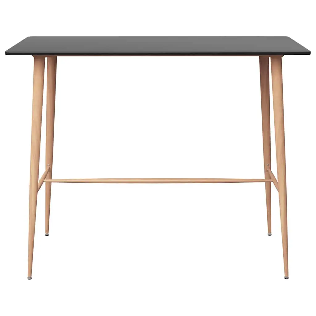 Bar Set 5 Piece Black Counter Table Stools Metal Ergonomic Indoor Dining Furniture