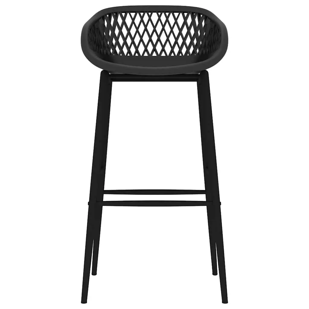 Bar Set 5 Piece Black Counter Table Stools Metal Ergonomic Indoor Dining Furniture