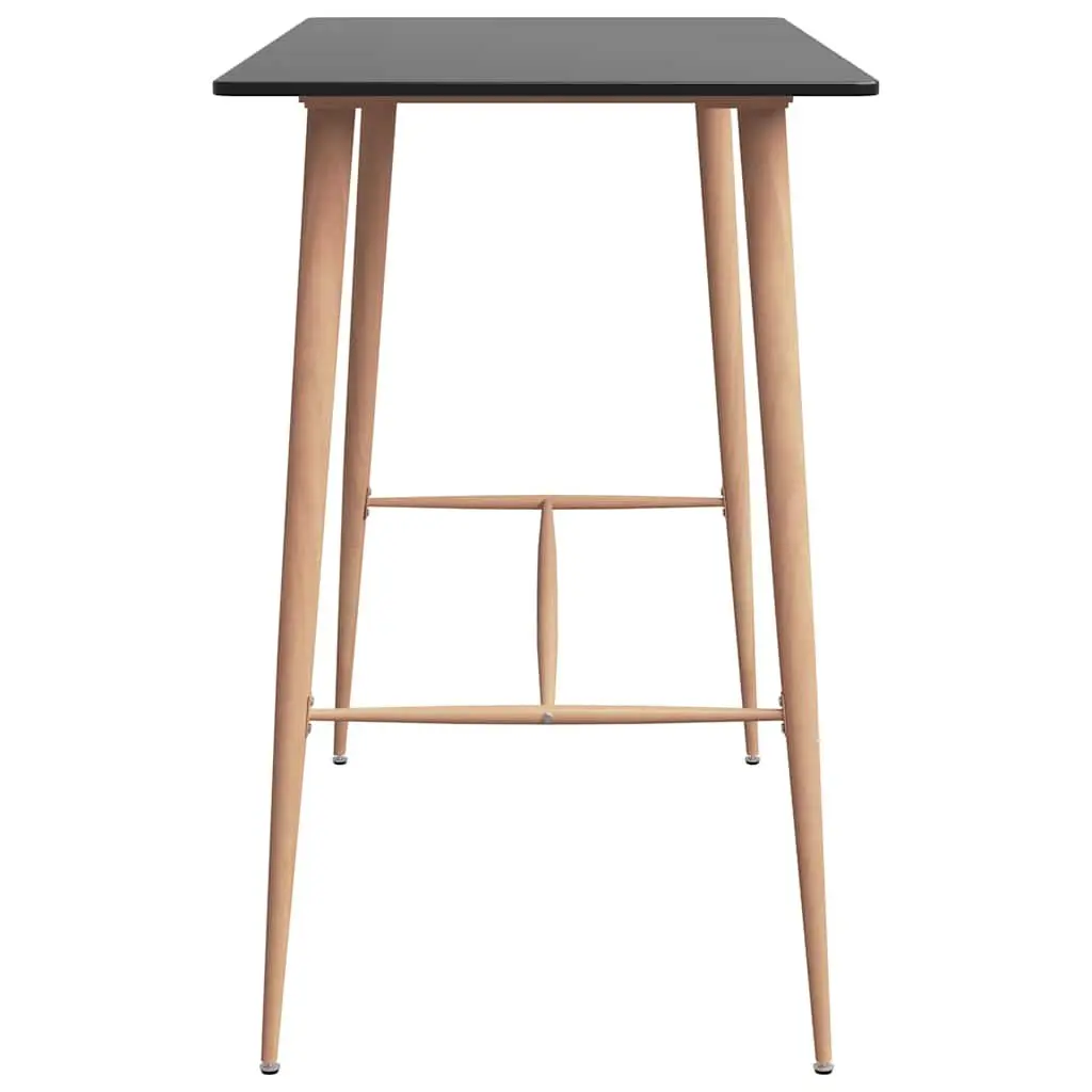 Bar Set 5 Piece Black Counter Table Stools Metal Ergonomic Indoor Dining Furniture