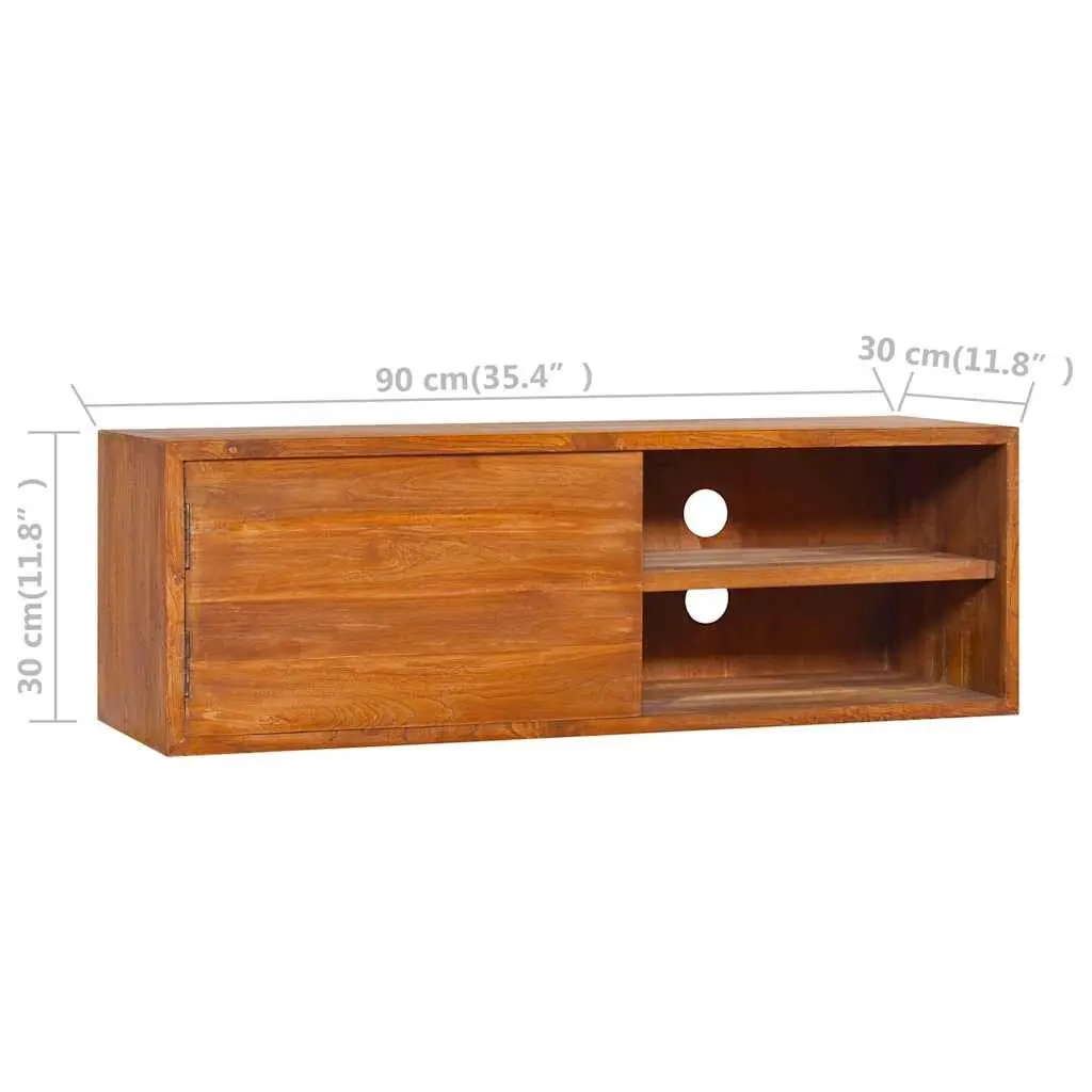 180cm Solid Teak Wood Wall-Mounted TV Cabinet