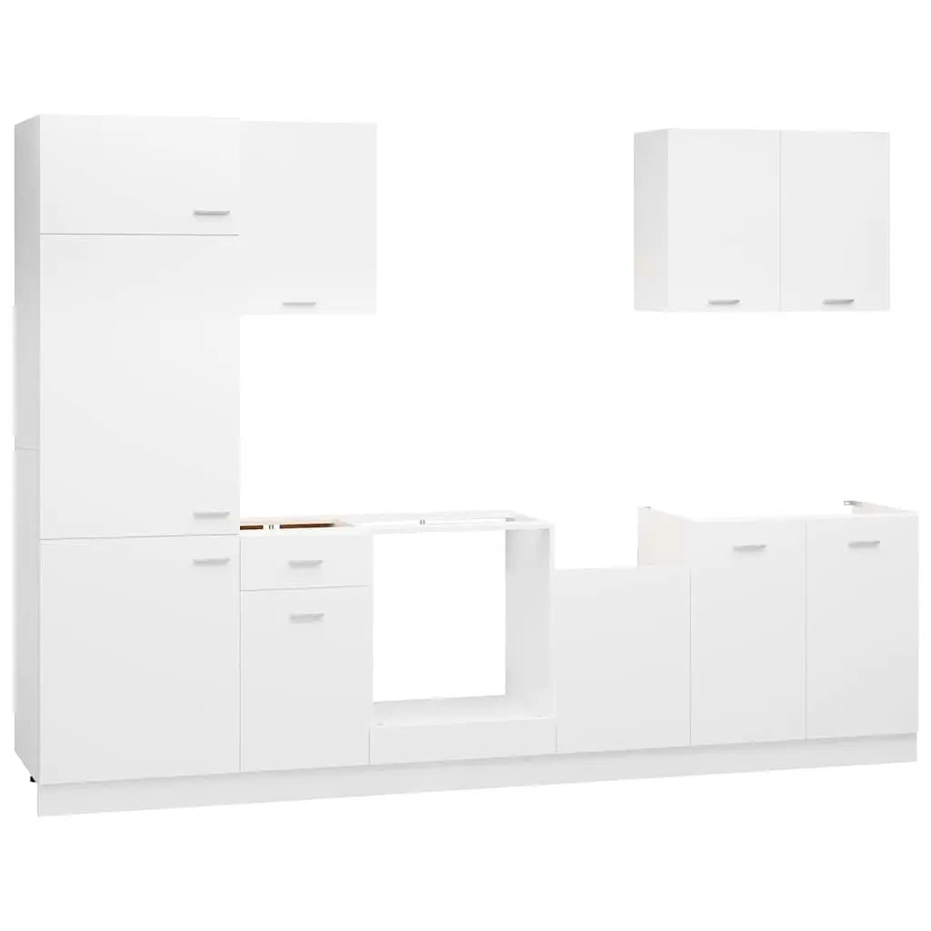 7 Piece Kitchen Cabinet Set in White
