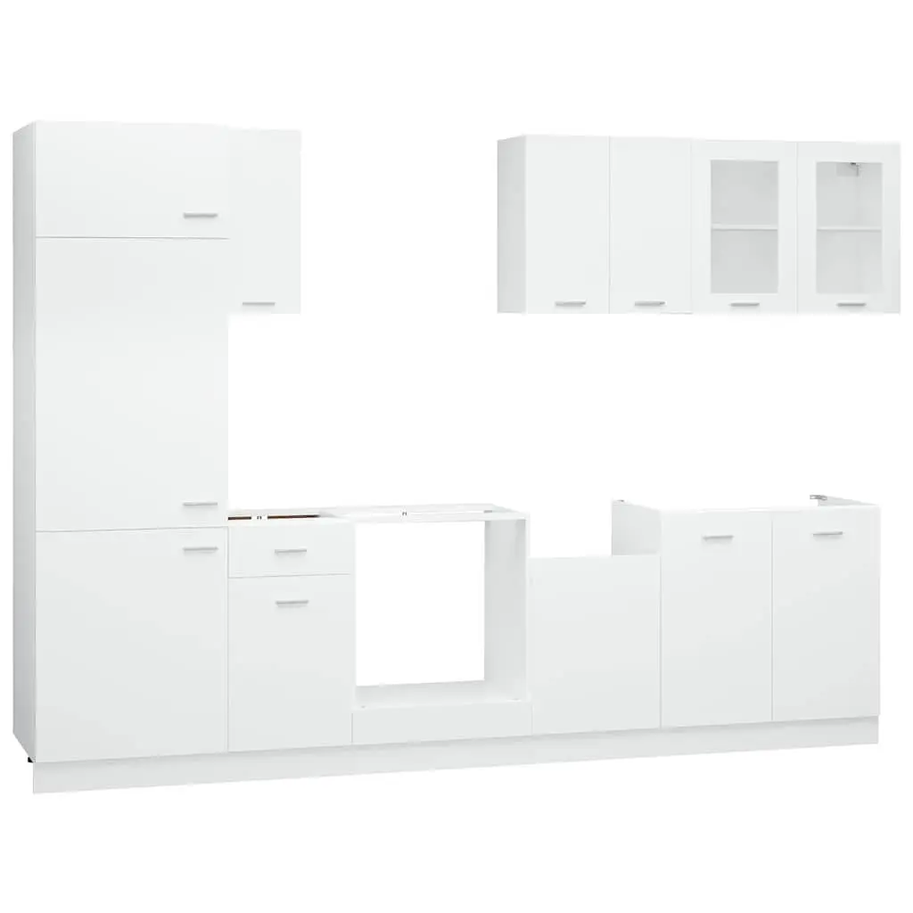 8-Piece White Kitchen Cabinet Set