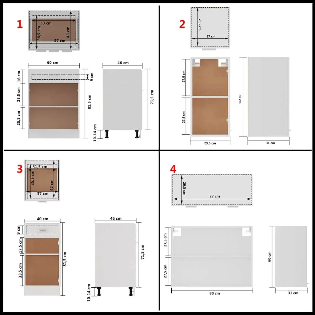 8-Piece White Kitchen Cabinet Set