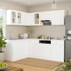 11-Piece White Kitchen Cabinet Set for Cozy Spaces