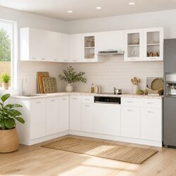 11-Piece White Kitchen Cabinet Set for Cozy Storage