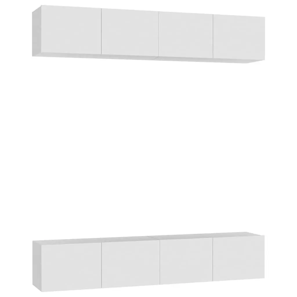 Wall Mounted TV Cabinet Set in White