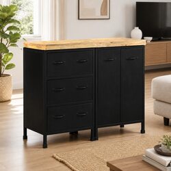 Rustic Mango Wood Sideboard with 3 Drawers & 2 Doors