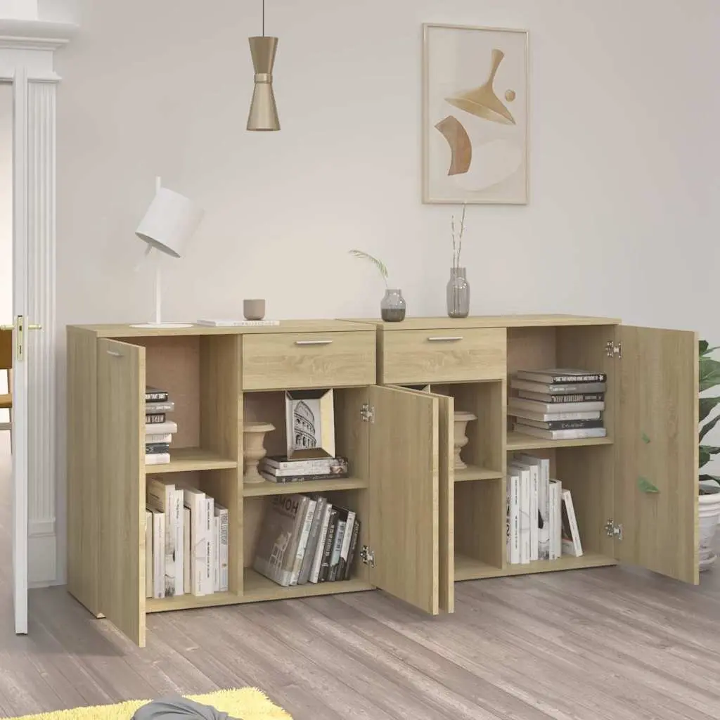 Sideboard Buffet Cabinet Sonoma Oak 160x36x75 cm Engineered Wood 4 Doors 2 Drawers