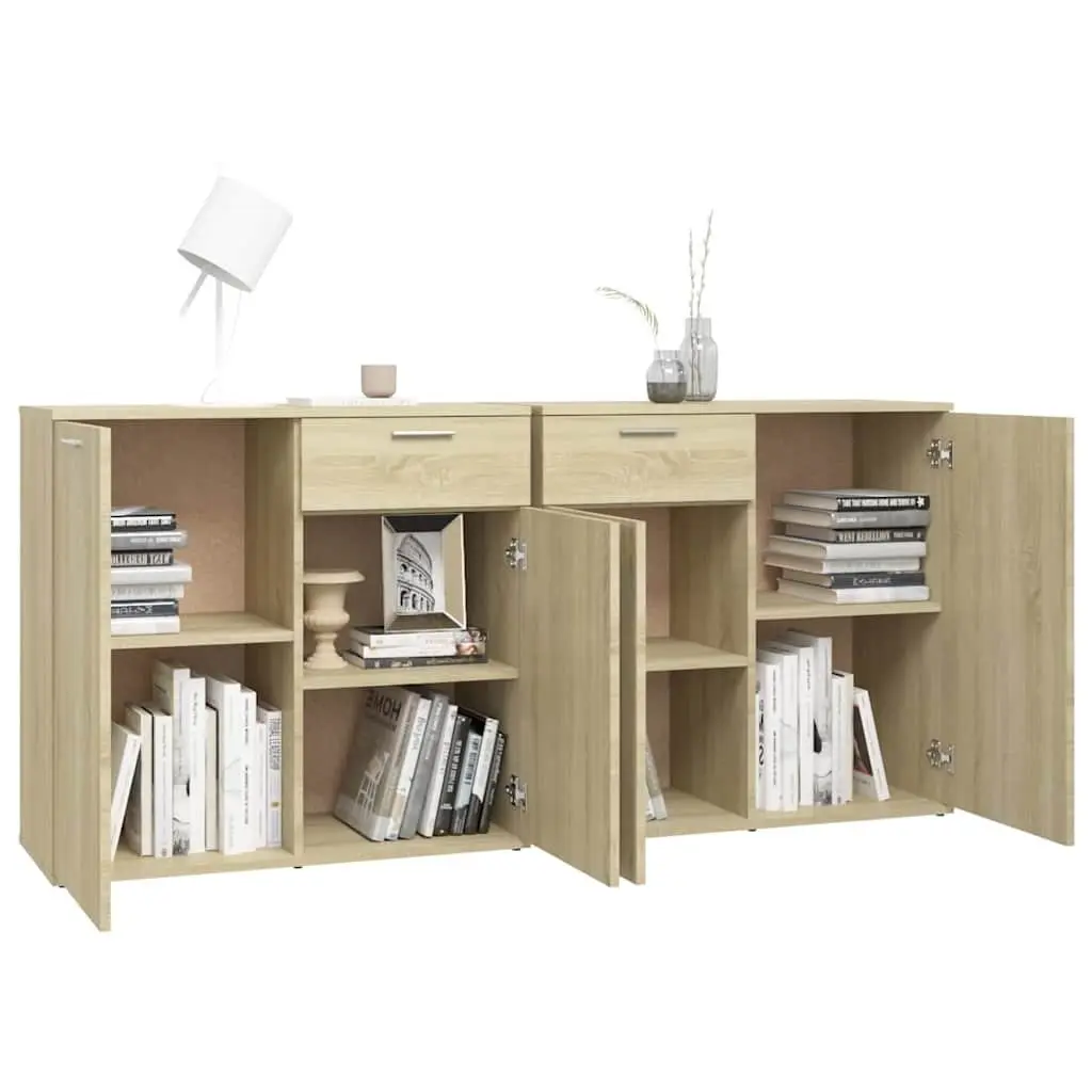 Sideboard Buffet Cabinet Sonoma Oak 160x36x75 cm Engineered Wood 4 Doors 2 Drawers