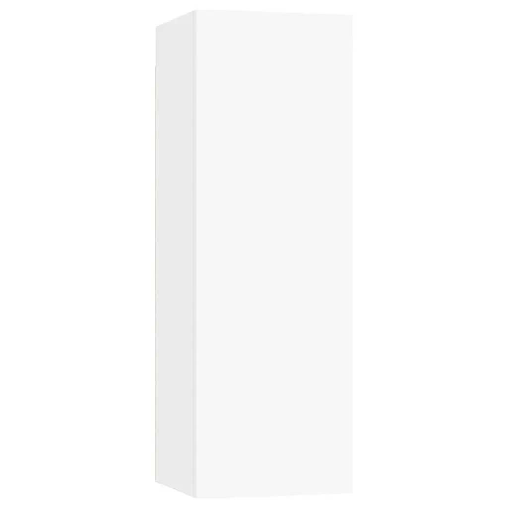 White TV Cabinet Set 3 Piece Wall Mount Entertainment Storage Unit Furniture