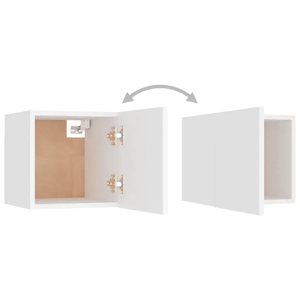 White 6-Piece Wall-Mounted TV Cabinet Set