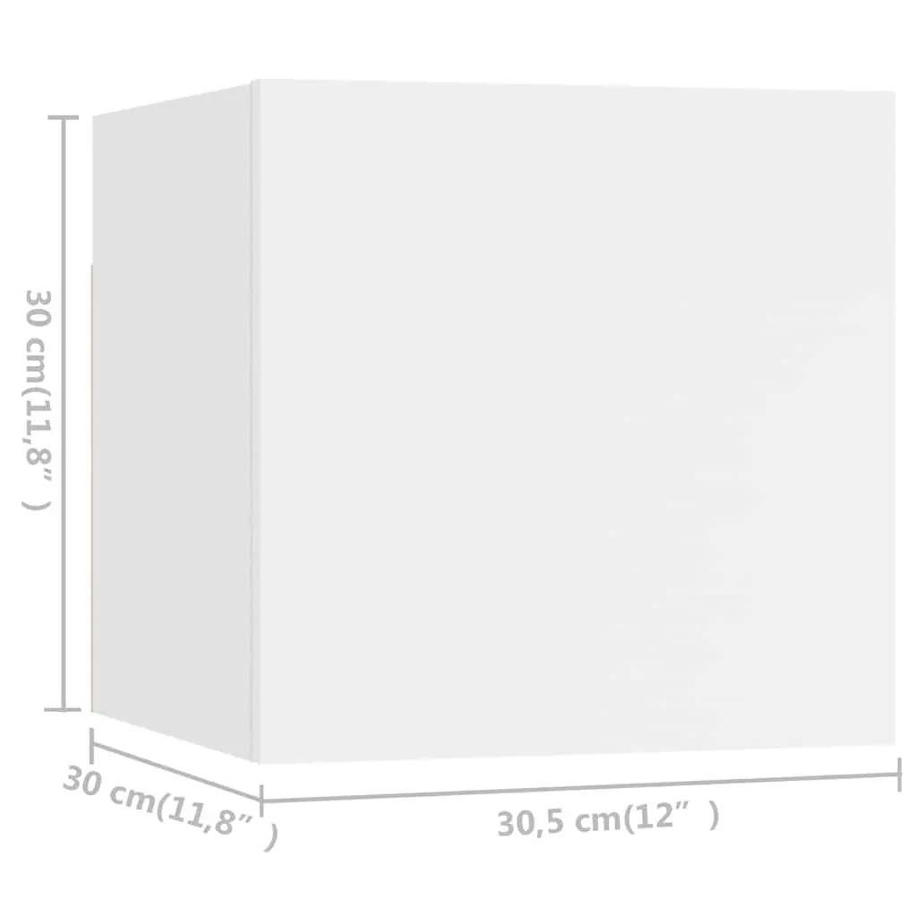 White 6-Piece Wall-Mounted TV Cabinet Set