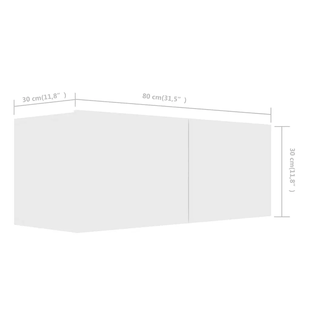 White 6-Piece Wall-Mounted TV Cabinet Set