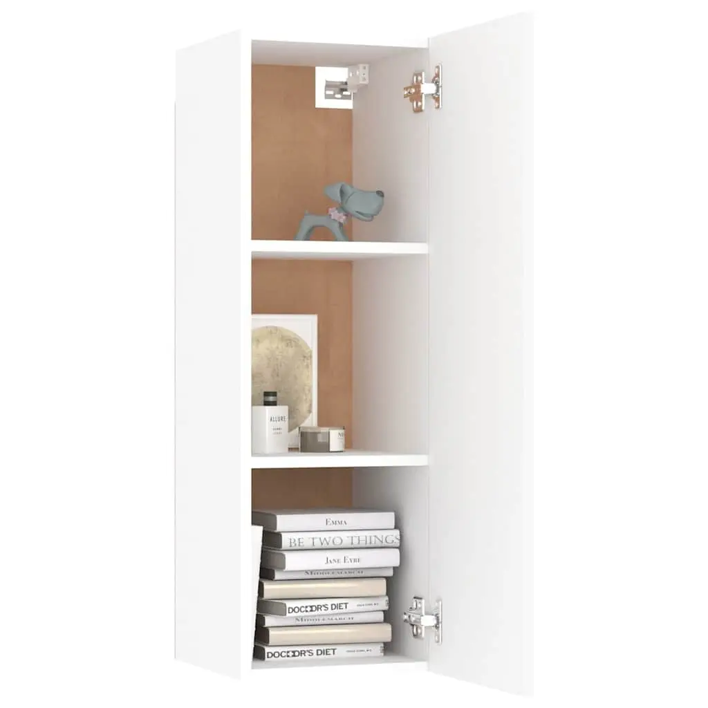 White 4 Piece Wall-Mounted TV Cabinet Set for Living Room