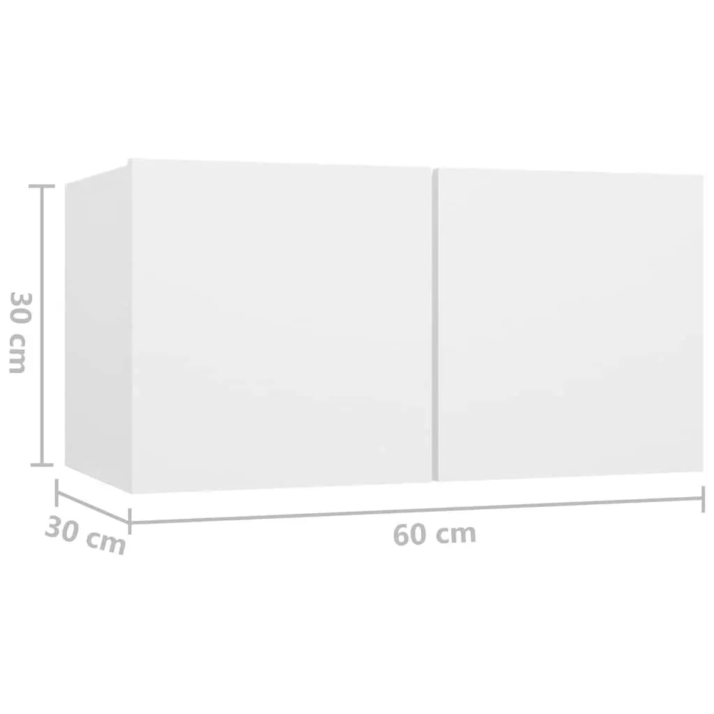 Wall-Mounted TV Cabinet Set with 6 Pieces in White