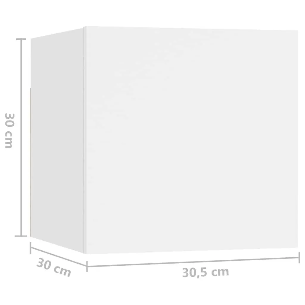 Wall-Mounted TV Cabinet Set with 6 Pieces in White