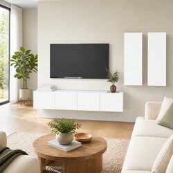 4-Piece Wall-Mounted TV Cabinet Set for Living Room