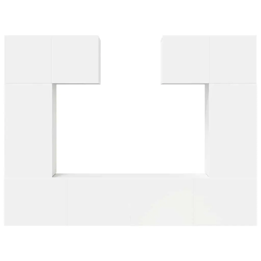 6-Piece Wall-Mounted TV Cabinet Set in White