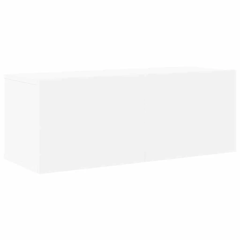 Wall-Mounted TV Cabinet Set White 6 Piece Engineered Wood Storage Unit