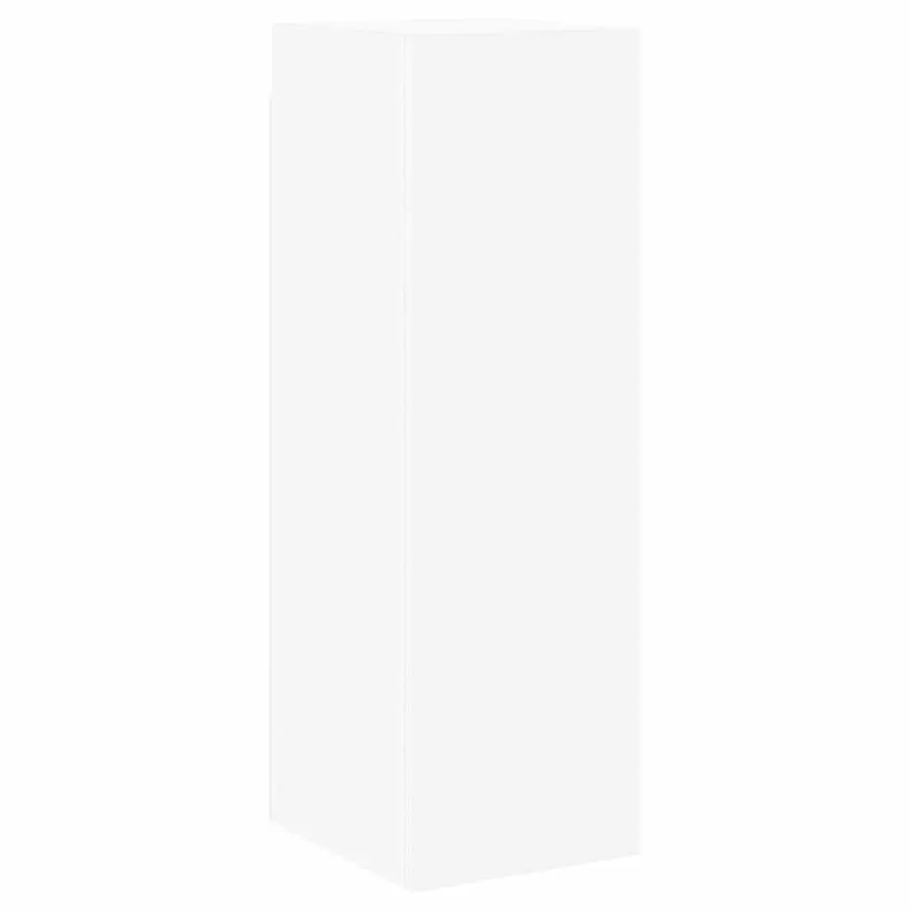 Wall-Mounted TV Cabinet Set White 6 Piece Engineered Wood Storage Unit