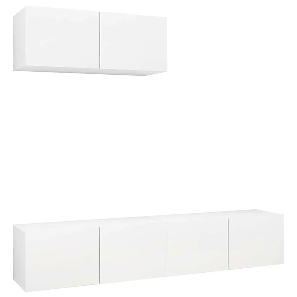 White Engineered Wood Wall-Mounted TV Cabinets