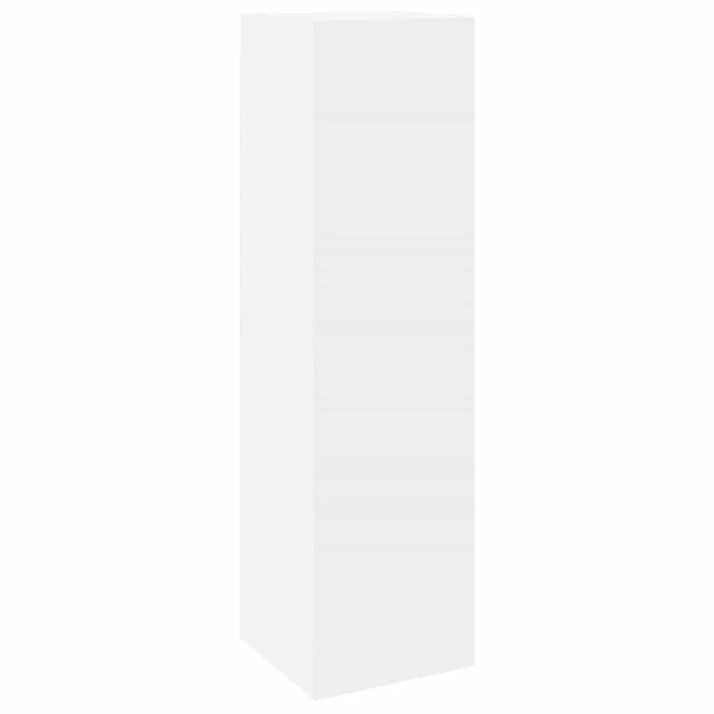 TV Cabinet Set White Modern Wall Mounted 8 Piece Engineered Wood Storage Shelving Unit