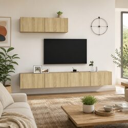 3-Piece Wall-Mounted TV Cabinet Set for Living Rooms