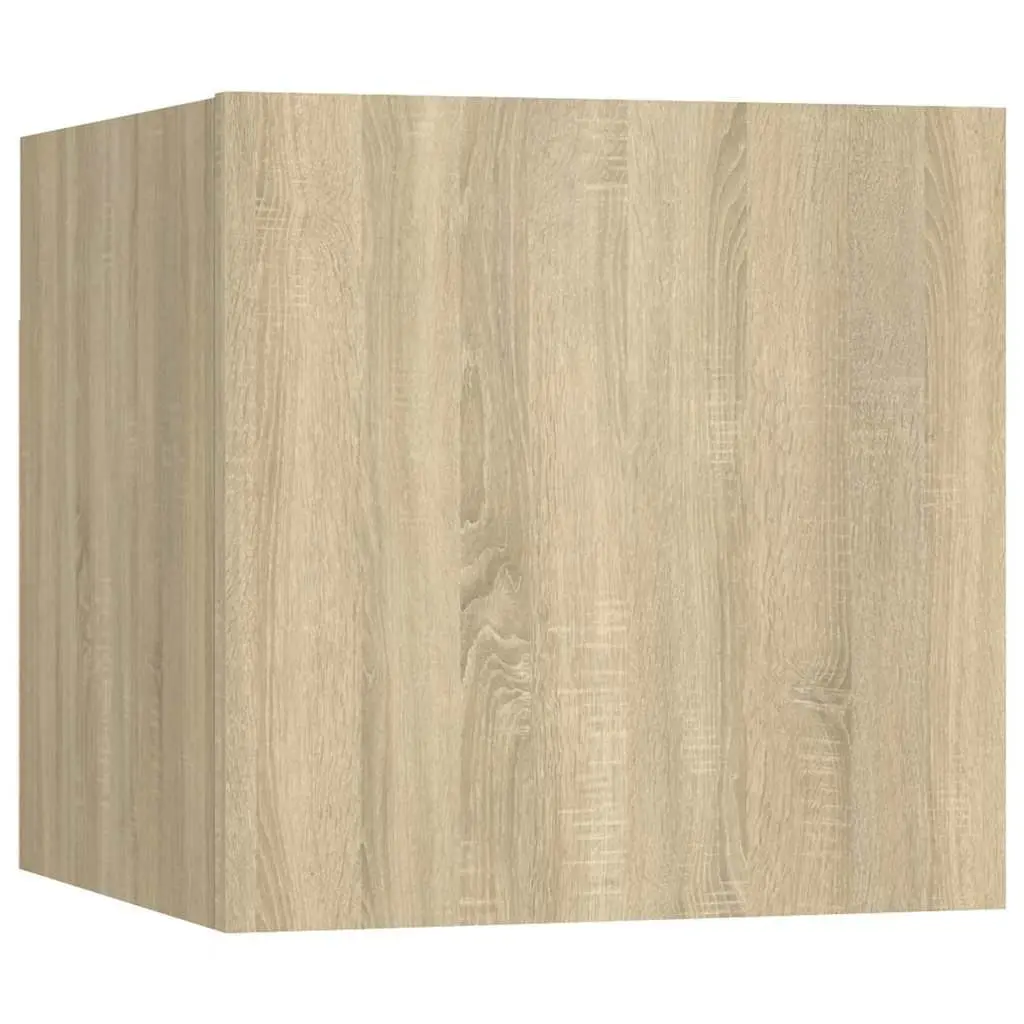 5 Piece Wall Mounted TV Cabinet Set in Brown