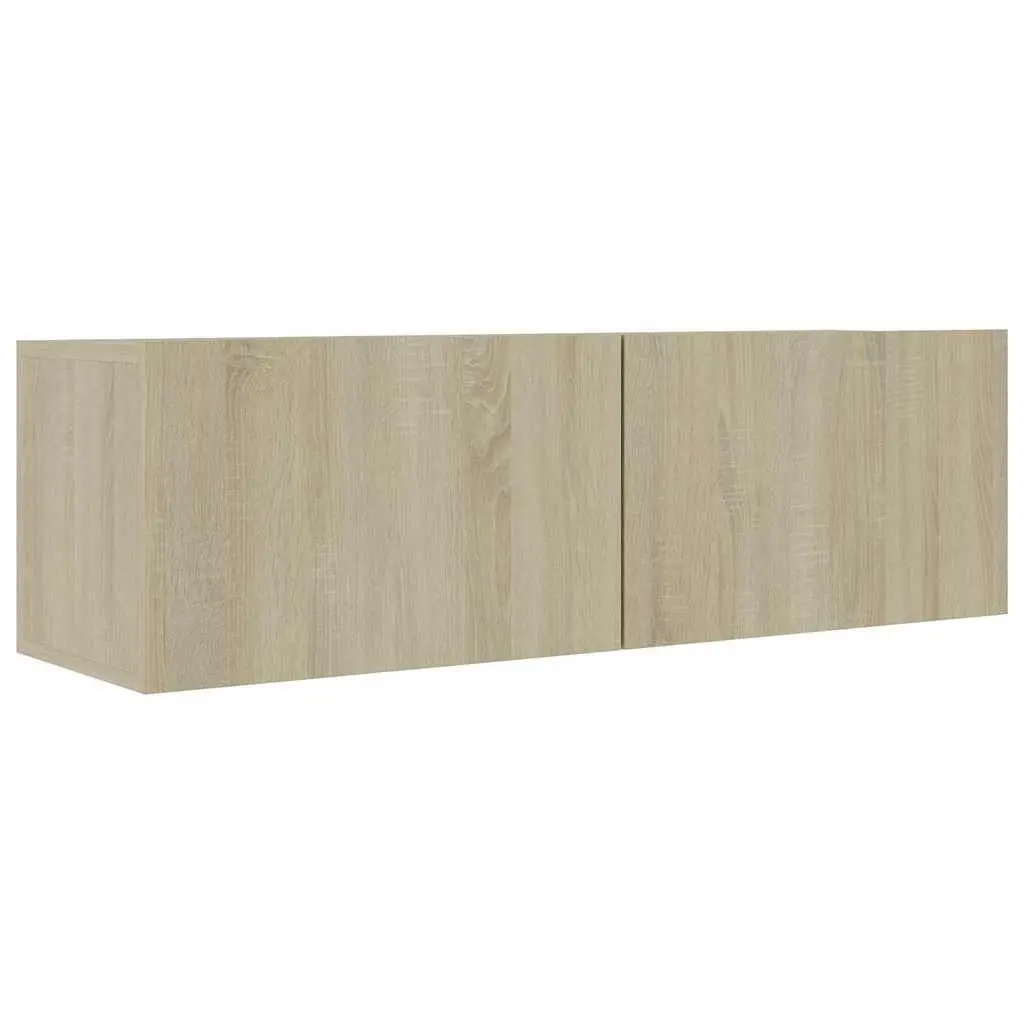 5 Piece Wall Mounted TV Cabinet Set in Brown