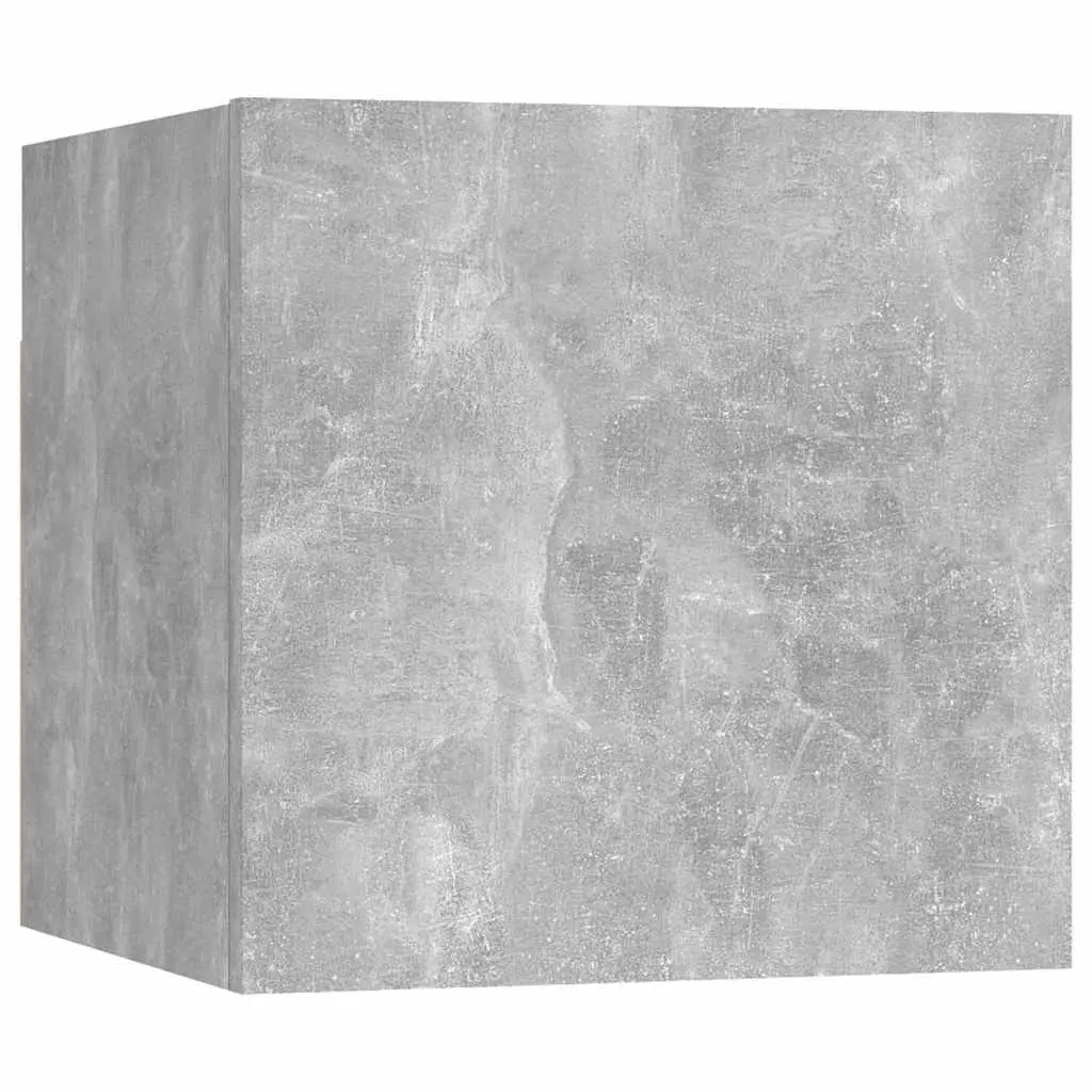 TV Cabinet Set Grey 5 Piece Wall Mounted Modern Engineered Wood