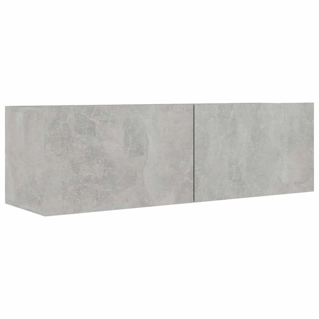 TV Cabinet Set Grey 5 Piece Wall Mounted Modern Engineered Wood