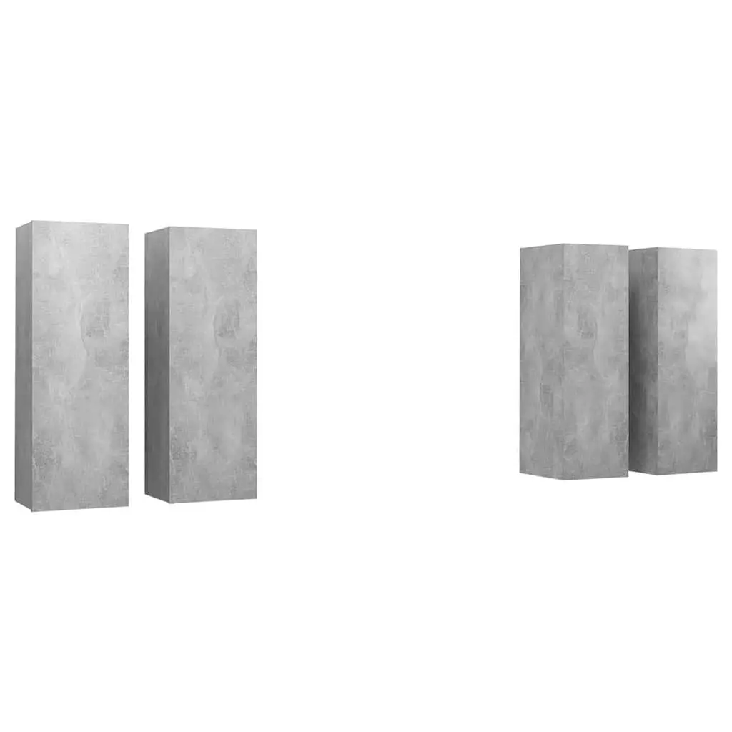 4-Piece Wall-Mounted TV Cabinet Set in Grey