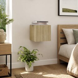 Sonoma Oak Brown Wall-Mounted Bedside Cabinet
