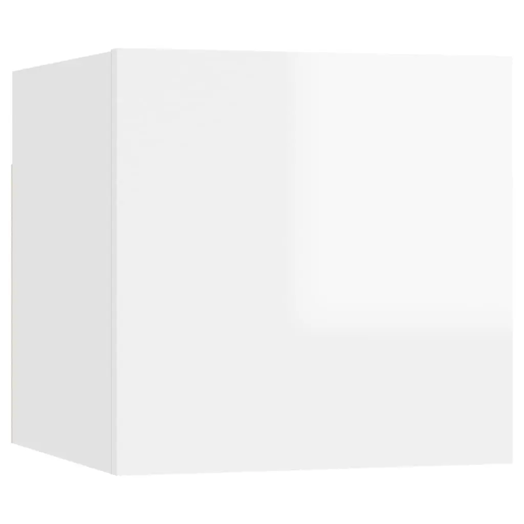 Wall Mounted Bedside Cabinet White Storage Compartment Organizer Engineered Wood 30.5 x 30 x 30 cm