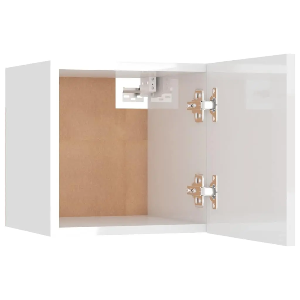 Wall Mounted Bedside Cabinet White Storage Compartment Organizer Engineered Wood 30.5 x 30 x 30 cm