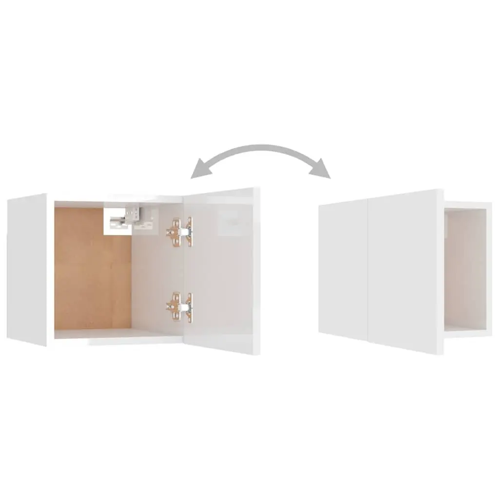 Wall Mounted Bedside Cabinet White Storage Compartment Organizer Engineered Wood 30.5 x 30 x 30 cm
