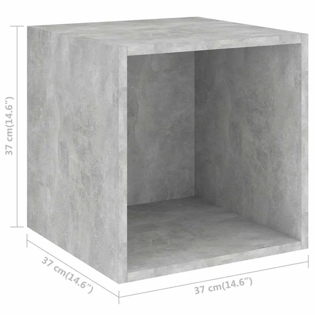 4 Piece Wall Mounted TV Cabinet Set Grey Engineered Wood