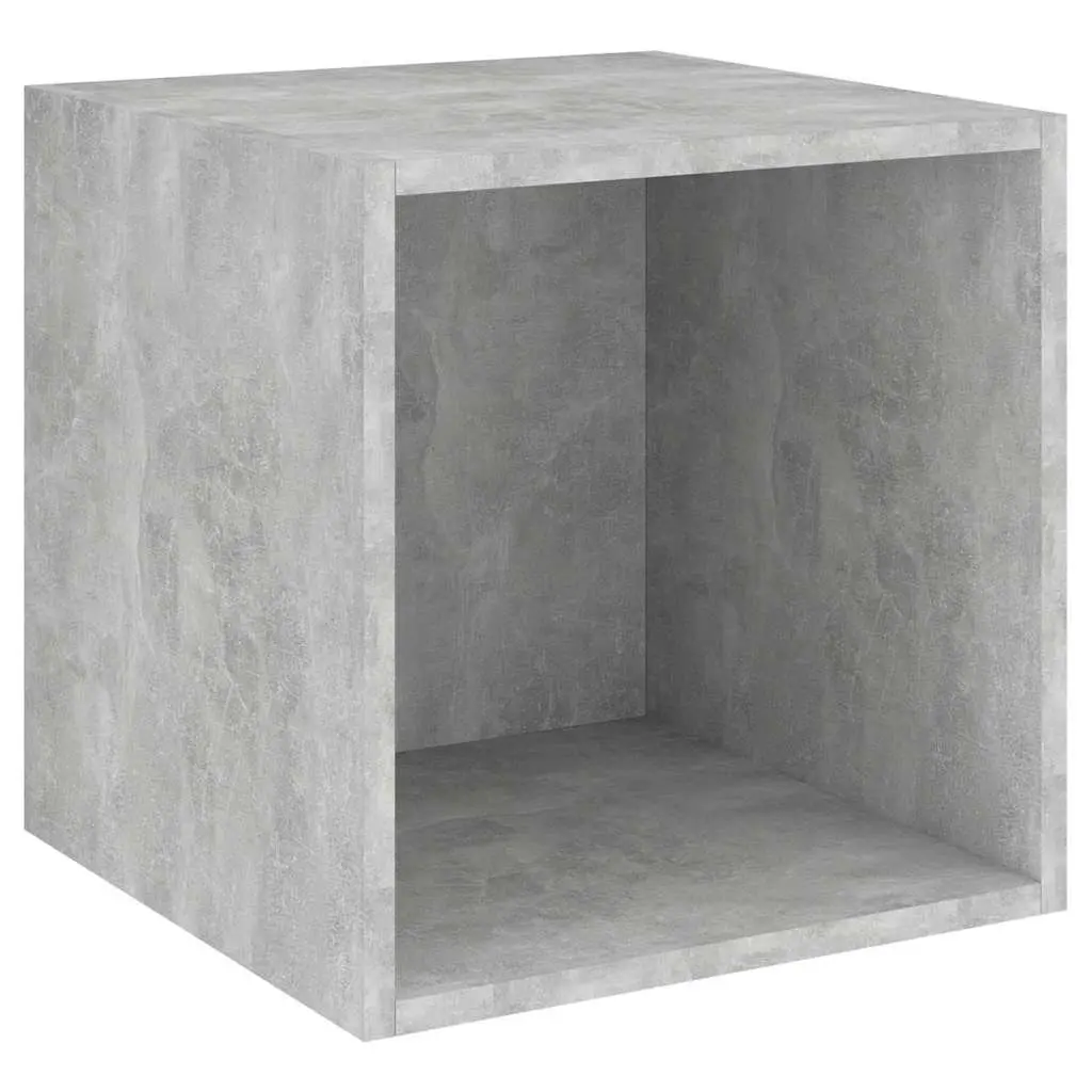 TV Cabinet Set Wall Mounted Grey 3 Piece Engineered Wood Storage Unit