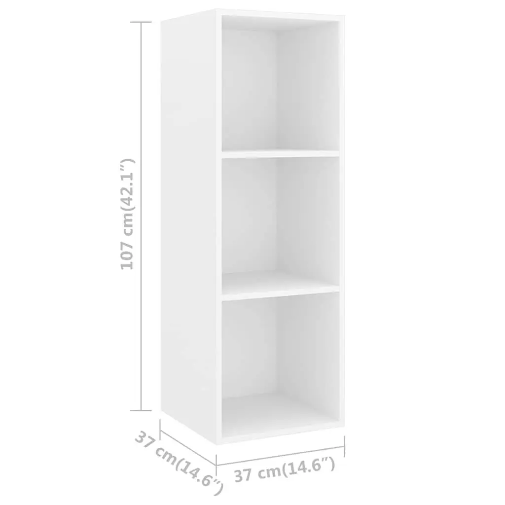 Wall-mounted TV Cabinet Set 2 pcs White Storage Organiser Shelving Unit