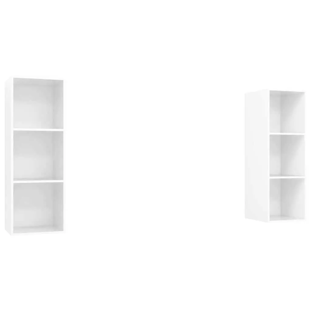 Wall-mounted TV Cabinet Set in White