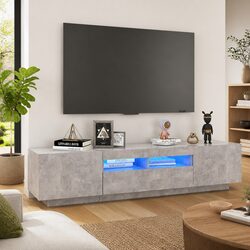 Contemporary Grey TV Cabinet with RGB LED Lights 180cm