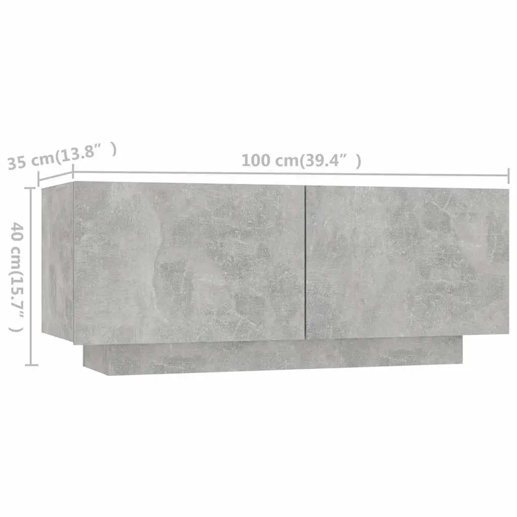 TV Cabinet Grey Modern 180cm Media Storage Unit with RGB LED Lights