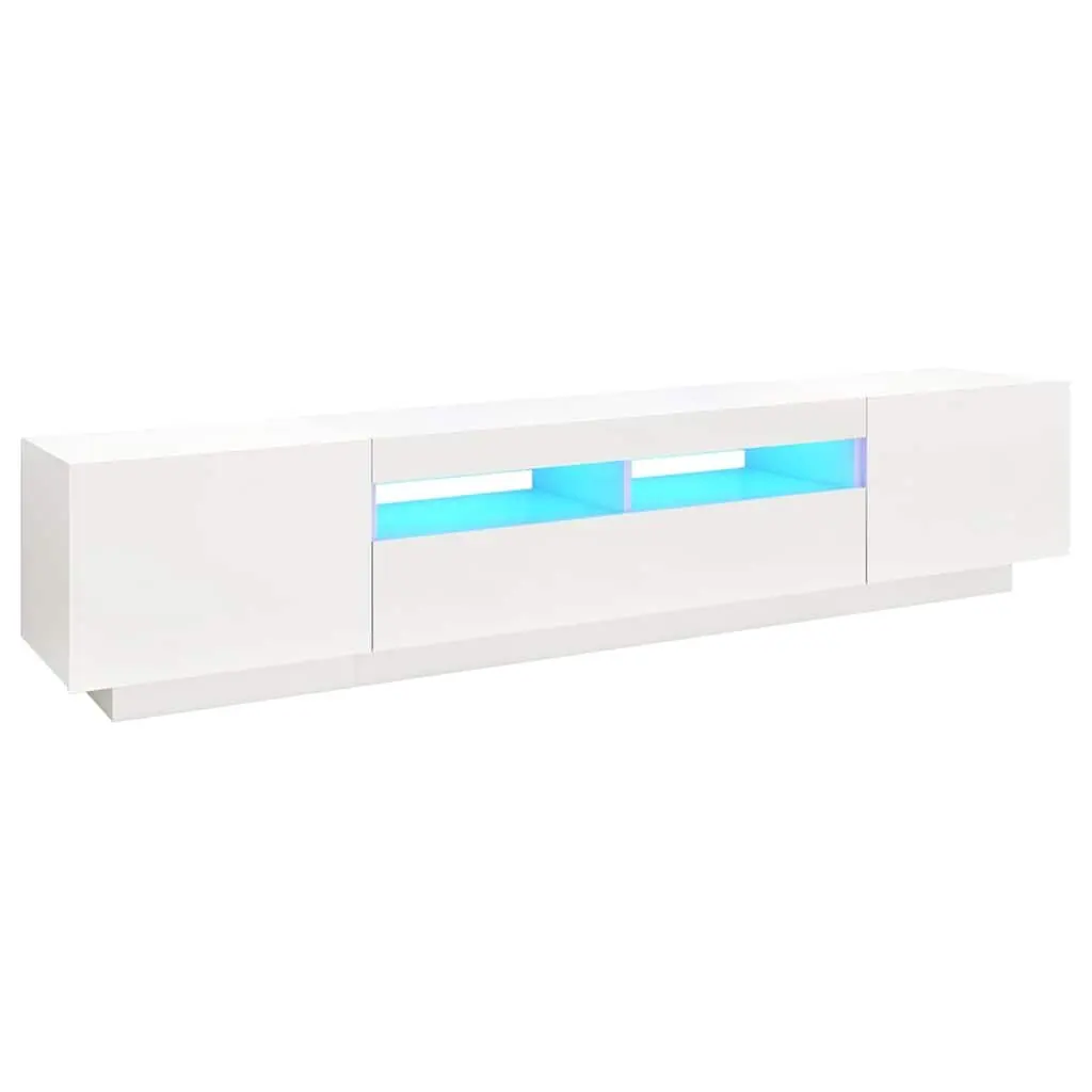 TV Cabinet RGB LED Lights White Modern Storage Unit Media Stand 200 x 35 x 40 cm